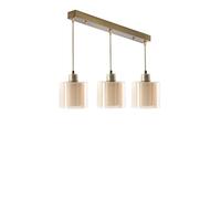 Opviq Elegante chandelier de cobre, 55 cm de largo, 14 cm de diámetro, 70 cm de altura, 100% metal, altura ajustable, casquillo E27, diseño glam escandinavo