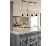 Opviq Elegante chandelier de cobre, 65 cm de largo, 30 cm de diámetro, 70 cm de altura, 100% metal, altura ajustable, casquillo E27, diseño glam escandinavo