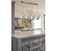 Opviq Elegante chandelier escandinavo, 65 cm de largo, 30 cm de diámetro, 70 cm de altura, 100% metal, ajustable, blanco y cobre, máximo 40 W, casquillo E27, diseño glamuroso
