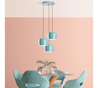 Opviq Elegante chandelier turquesa, cuerpo de metal, 45 cm de diámetro, altura ajustable de 45 a 114 cm, 3 enchufes E27, perfecto para espacios modernos, solución de iluminación elegante