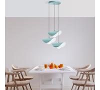Opviq Elegante chandelier turquesa, cuerpo de metal, 50 cm de diámetro, altura ajustable de 75 a 112 cm, 3 enchufes E27, perfecto para decoración moderna, clasificación IP20