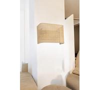 Opviq Elegante lámpara de pared beige, cuerpo de metal y tapa de tela, 31-21 cm de diámetro, 22 cm de altura, LED de 3 W, funciona con pilas, IP20, perfecta para decoración moderna