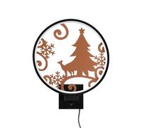 Opviq Elegante lámpara de pared, color negro y cobre, 30 x 36 x 10 cm, 100% metal, protección IP44, máx. 12 W, cable de 200 cm, interruptor de encendido/apagado, iluminación moderna para el hogar