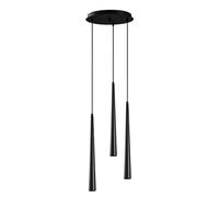 Opviq Emob - Lámpara de araña, 33 cm, diámetro de 135 cm, altura ajustable, cuerpo de metal, 3 x 3 W, color negro