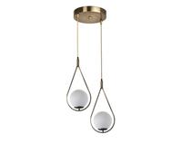 Opviq Glam Scandinavian Chandelier, 70 cm de altura, 25 cm de diámetro, 100% metal, blanco y cobre, casquillo E27, máx. 40 W, iluminación elegante para espacios modernos