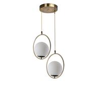 Opviq Glam Scandinavian Chandelier, 70 cm de altura, 25 cm de diámetro, 100% metal, blanco y cobre, casquillo E27, máx. 40 W, iluminación elegante para espacios modernos