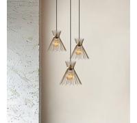 Opviq Kirpi 3086 lámpara colgante, dorada, metal, redonda de 3 luces