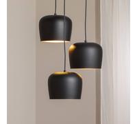 Opviq Lámpara colgante Berceste N-1413, negro, metal, 3 luces, redonda True