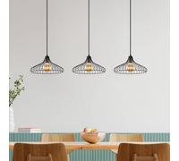 Opviq Lámpara colgante Depay 11260 3 luces lineal negro antiguo