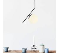 Opviq Lámpara colgante Dolunay 143-AV, negra, una pantalla de cristal