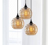 Opviq Lámpara colgante Gold 011, cristal transparente dorado, 3 luces redonda True