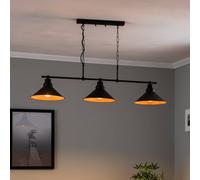 Opviq Lámpara colgante Sivani MR-835 3 luces lineal negro/oro