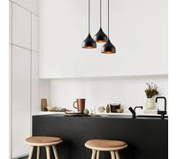 Opviq Lámpara colgante Tattoo 6201 Rondel de 3 luces negro/oro