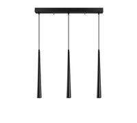 Opviq - Lámpara de araña, 58 x 5 cm, altura ajustable, 3 x 3 W LED, color negro