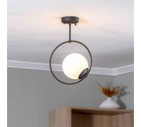 Opviq Plafón GMN-000013 pantalla de cristal negro 1 luz.