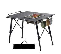 Opvonxeh Camping Table, Portable Outdoor Camp, Stable Lightweight Furniture, Picnic and BBQ, 33.46x25.08x24.41 Inches Foldable Table for Backyard, RV, Patio, Car Trips, Adventures