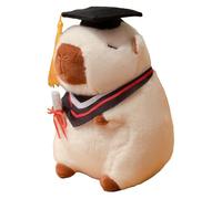 Opvonxeh Capybara Plush Stuffed Toy 9-Inch, Adorable Graduate Design with Hat and Degree Uniform, Soft Pillow, Cute Home Decor for Students, Celebrations, Graduation Present