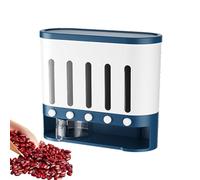 Opvonxeh Cereal Dispenser, Dry Food Container, Grain Dispenser, Kitchen Rice Storage, Visible Window Food Dispenser, Household Grain Dispenser, Multi-Compartment Food Container, Wall-Mounted Cereal