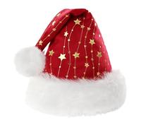 Opvonxeh Christmas Santa Hat, Soft Plush Holiday Headwear, Easy to Wear Classic Red and White Festive Hat for Family Partes, New Year Parades, Cosplay, Holiday Photography, 17,72 pulgadas
