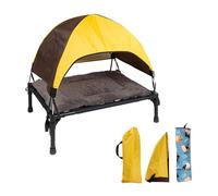 Opvonxeh Elevated Dog Bed, Portable Camping Pet Bed with Removable Canopy, 52 * 18cm/20.47 * 7.09in Oxford Fabric, Carrying Bag for Outdoor Use, Iron, Oxford Cloth, Pearl Cotton