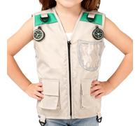 Opvonxeh Fishing Chaleco para niños, Sleeveless Costume Jacket, Outdoor Vest for Park, Zoo, Camping, Hiking, Exploración, and Trekking, Role Play Adventure Gear for Outdoor Activities and Imaginative