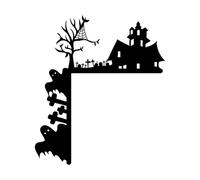 Opvonxeh Halloween Door Topper | Halloween Castle Graves Door Corner Sign | Halloween Door Corner Sign Metal Bat Door Corner Decor for Home and Party Door