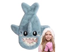 Opvonxeh Hot Water Bottle With Hand Pockets, Cartoon Shark Hand Warmers, Hand Feet Warmers, Thermal Rubber Hot Compress Bag, Shark Shape Hot Water Bottle Hot Water Bottle With Pocket Blue, Pink