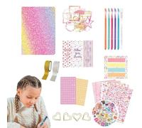 Opvonxeh Kids Diary Set, Kids Journal Writing Notebooks, Scrapbook & Diary Art Crafts Kit, Multifunctional Girls Journal, Scrapbook, Creative Scrapbook Kits, Diary Kits For Kids