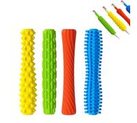 Opvonxeh Pencil Grips, 4 Pieces Silicone Ergonomic Colorful Writing Aid, Compact Design Writing Support, Handwriting Pencil Gripper for Kindergarten, Preschoolers, Toddler and Adults, 3.9 Inches