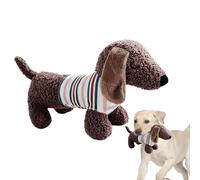 Opvonxeh Plush Squeaky Toy, Aggressive Chew Toy, Dachshund Shape Tool, Puppy Play Device for Engaging Interactive Pet Training and Entertaining Strong Chewers Safely, 11.81x4.72x6.69 Inches