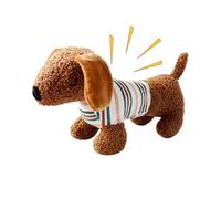 Opvonxeh Plush Squeaky Toy, Aggressive Chew Toy, Dachshund Shape Tool, Puppy Play Device for Engaging Interactive Pet Training and Entertaining Strong Chewers Safely, 11,81 x 4,72 x 6,69 pulgadas