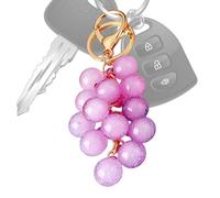 Opvonxeh Purse Charm - 4.33 Inches 3D Grape Pendant Keychain for Stylish Teens, Unique Bag Decoration with Cute Fruit Design, Lightweight Key Chain Accessory for Travel and Daily Use