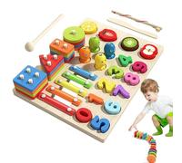 Opvonxeh Shape Sorter Puzzle Board with Colorful Blocks, Educational Shapes Game for Preschool Math, Sensory Development, Girls, Children, Friends, Family Activities, 11.42x8.66x1.89 In