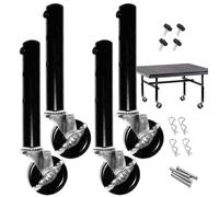 Opvonxeh Table Leg Extenders, 4 piezas Risers Straight Bent, extensiones móviles, ajustables Height Risers with Wheels, Lightweight Furniture Support Legs for Dresser, gabinete de 1,4 pulgadas