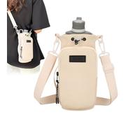Opvonxeh Water Bottle Holder with Strap, ajustable Shoulder Sling, aislado Bottle Carrier, Multi-Function Cup Sleeve with Phone Pocket for Men and Women Camping Climbing, Cream Colored, Se référer au