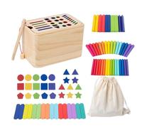 Opvonxeh Wooden Shape Sorter Toy, Sensory Matching Plug-In Game, Colorful Wooden Shape & Color Sorter for Motor Skills Development, Educational Toy for 6-18 Months Old Boys & Children