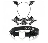 OPVXZAD Halloween diadema murciélago, banda murciélago, máscara collar, diadema Halloween para mujeres, joyería de cabeza, accesorios de disfraz de murciélago para Carnaval (A)