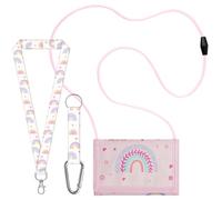 OPVXZAD Monedero para NiñOs con DiseñO De Arco Iris con Colgante De Arco Iris De Mochila con 60 Calcomaní As De Arco Iris para Billetera con Cremallera Triple Plegable, Adecuado para Niñas