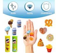 OPVYAEU 17 Piezas Comida Miniatura Juguete, Comida y Bebida en Miniatura, Mini brands, Mini world, Mini Juguetes de Alimentos para Niños,1:12Decoración de Casa de Muñecas para Niños Adultos