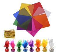 OPVYAEU 200 Hojas Papel Celofán Colores Papel Celofán Transparente Papel Transparente Regalo Celofán Transparente Papel Envolver Regalos Acetato Transparente Manualidades Decoración Fiesta