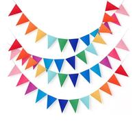 OPVYAEU 4 Guirnaldas 4m de Banderines Coloridos para Cumpleaños, Fiesta y Decoración, Guirnalda Outdoor, Decoración Infantil, Feliz Cumpleaños, Altar de Muertos, Banderolas para Jardín