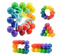OPVYAEU 40 Pelotas Antiestrés Arcoíris, Juguetes Sensoriales para Autismo y TDAH, Fidget Toys para Alivio del Estrés y Entrenamiento de Agarre, Pack de 40 Bolas Sensoriales para Niños y Adultos