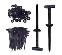 OPVYAEU 400 Bridas Multifuncionales de Nylon Clips Organizador Cables Reutilizable cinta adhesiva reutilizable Fijación Nylon Zip Ties Gestión Cables Clip Negro