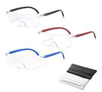 OPVYAEU 5x 8x 10x Gafas Lupa Lupas de Gran Aumento Gafas de Aumento Lupa Lectura Magnifying Glass con 2 Estuches de Cuero Protección Ojos