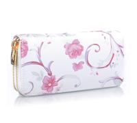 OPVYAEU Cartera Mujer Motivo Rosa Grande Cartera Mujer Doble Cremallera 8 Ranuras Tarjetas Alta Calidad Elegante Multifuncional Regalo