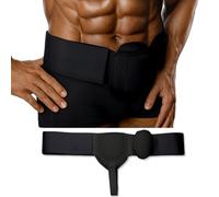 OPVYAEU Cinturon Hernia Inguinal,Braguero Hernia Inguinal Hombre,Se Adapta Al lado Izquierdo o Derecho,Hernia Inguinal Hombre,Faja Hernia Umbilical Hombre para Aliviar el Dolor (Negro M)