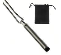 OPVYAEU Collar antiestrés consciente de acero inoxidable, respirador antitabaco para uo y mujer (negro)