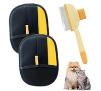 OPVYAEU Guante Anti Pelos Mascotas Set Guantes Antipelos Perro Gato Pet Multifuncional mejorado de doble cara Hair Remover Glove con Peine Quitapelos para Sofá Ropa Coche Limpieza Mascotas