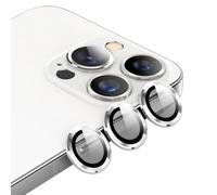 OPVYAEU Protezione Per Obiettivo Della Fotocamera Per iPhone 17 Pro/ 17 Pro Max, Cover in Vetro Temperato Ultra-HD, Anello protettivo per Schermo Dell'obiettivo in Metallo, Argento