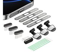 OPVYAEU Tapones Antipolvo USB C, Silicona Tapa Antipolvo para Puerto de Carga USB C, Adhesivo de Malla Antipolvo para Orificios de Altavoz para iPhone 15 Pro MAX/iPhone 16 Pro MAX/iPhone 15 16 Plus